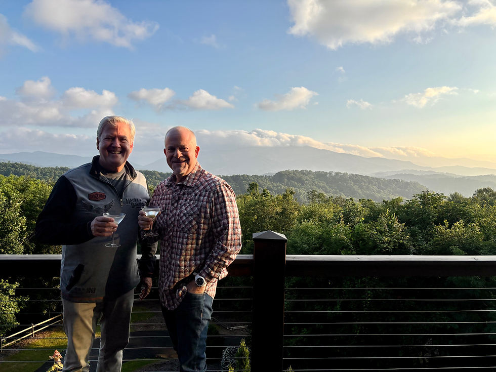 Angel and Brad enjoying martinis - Banner Elk 2025